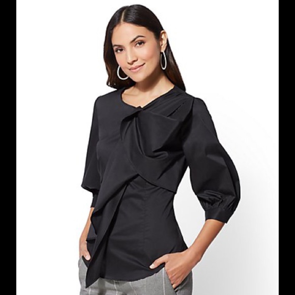 New York & Company - Draped Madison Stretch Top -L